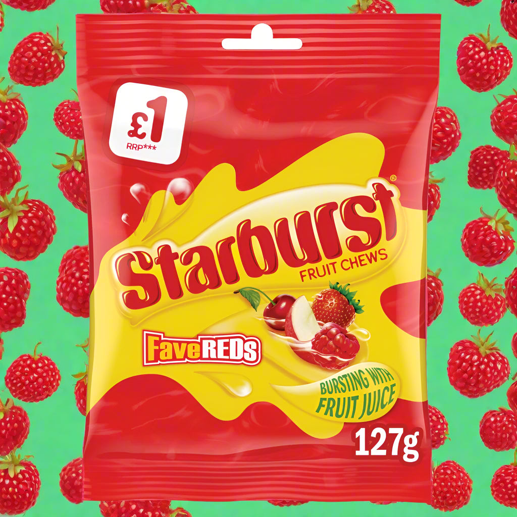Starburst Reds Buy Starburst Fruit Chews Fave Reds Bag 127g at SnacksOnline.co.uk