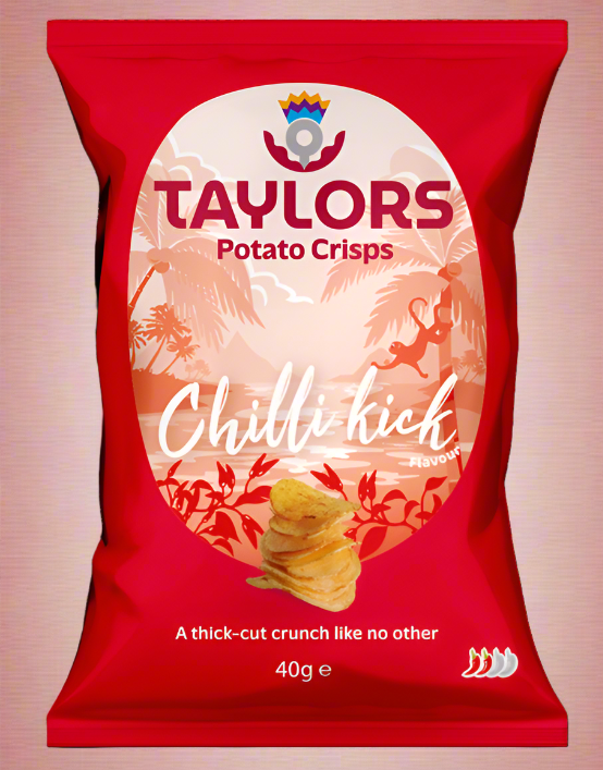Taylors of Scotland Chilli Kick Flavour Crisps 40g Single Bag