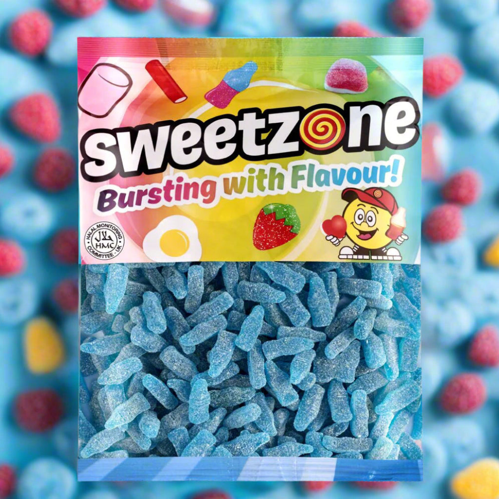 Buy Sweetzone Blue Raspberry Bottles 1kg Bag at SnacksOnline.co.uk