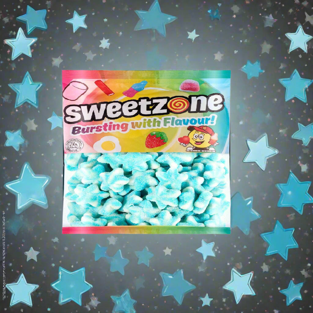 Sweetzone Fizzy Blue & White Stars 1kg Bag