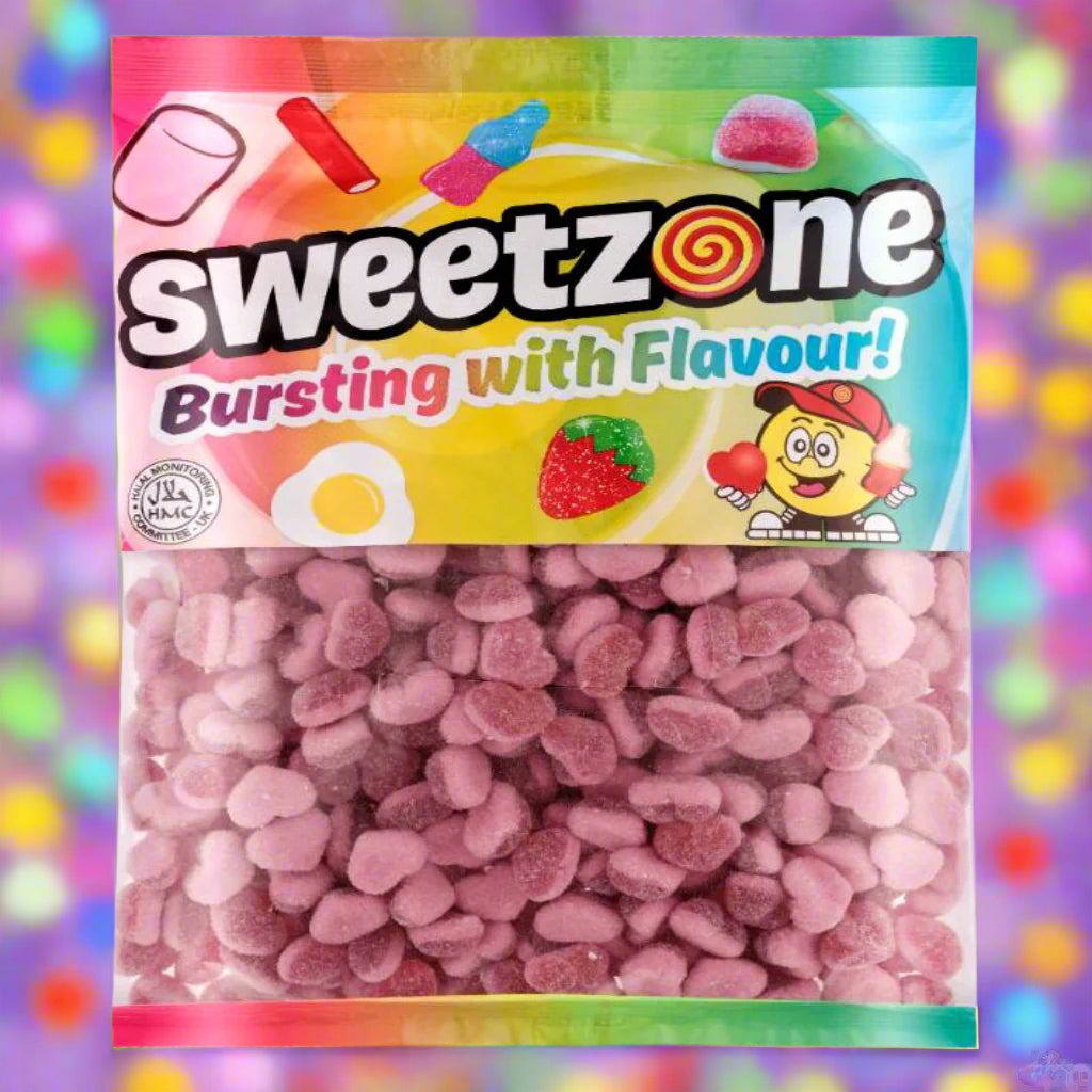 Sweetzone Fizzy Strawberry Hearts 1kg Bag