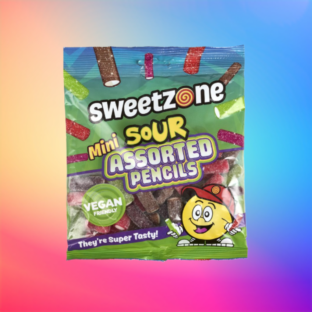Sweetzone Mini Sour Assorted Pencils 180g