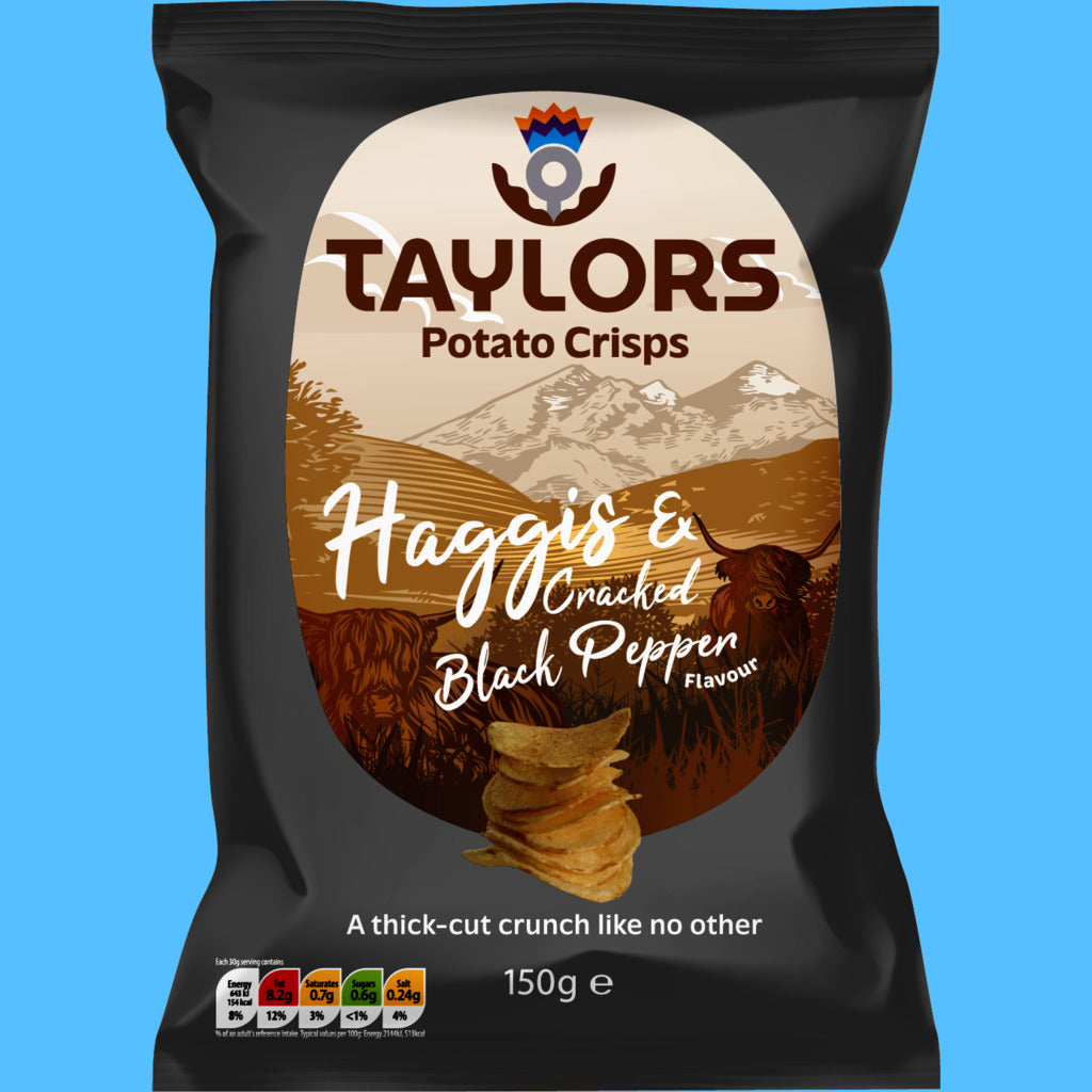 Taylors Haggis & Cracked Black Pepper Flavour Crisps 150g