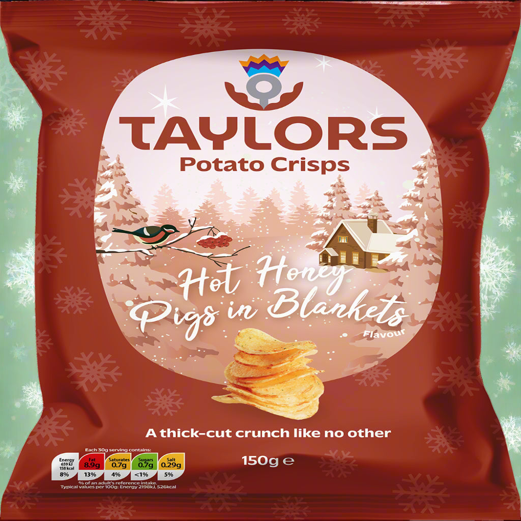 Taylors Festive Flavours Hot Honey Pigs In Blankets Straight Cut Crisps 150g 