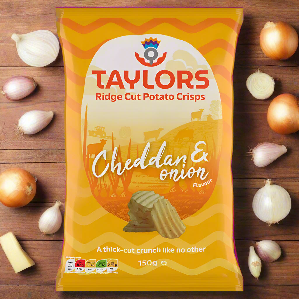 Taylors Ridge Cut Potato Crisps Cheddar & Onion Flavour 150g