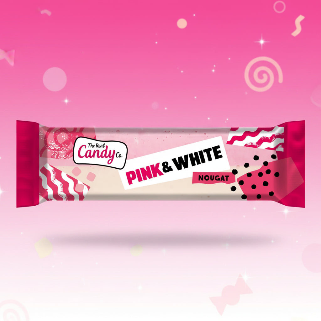 The Real Candy Co. Pink & White Nougat Bars 130g