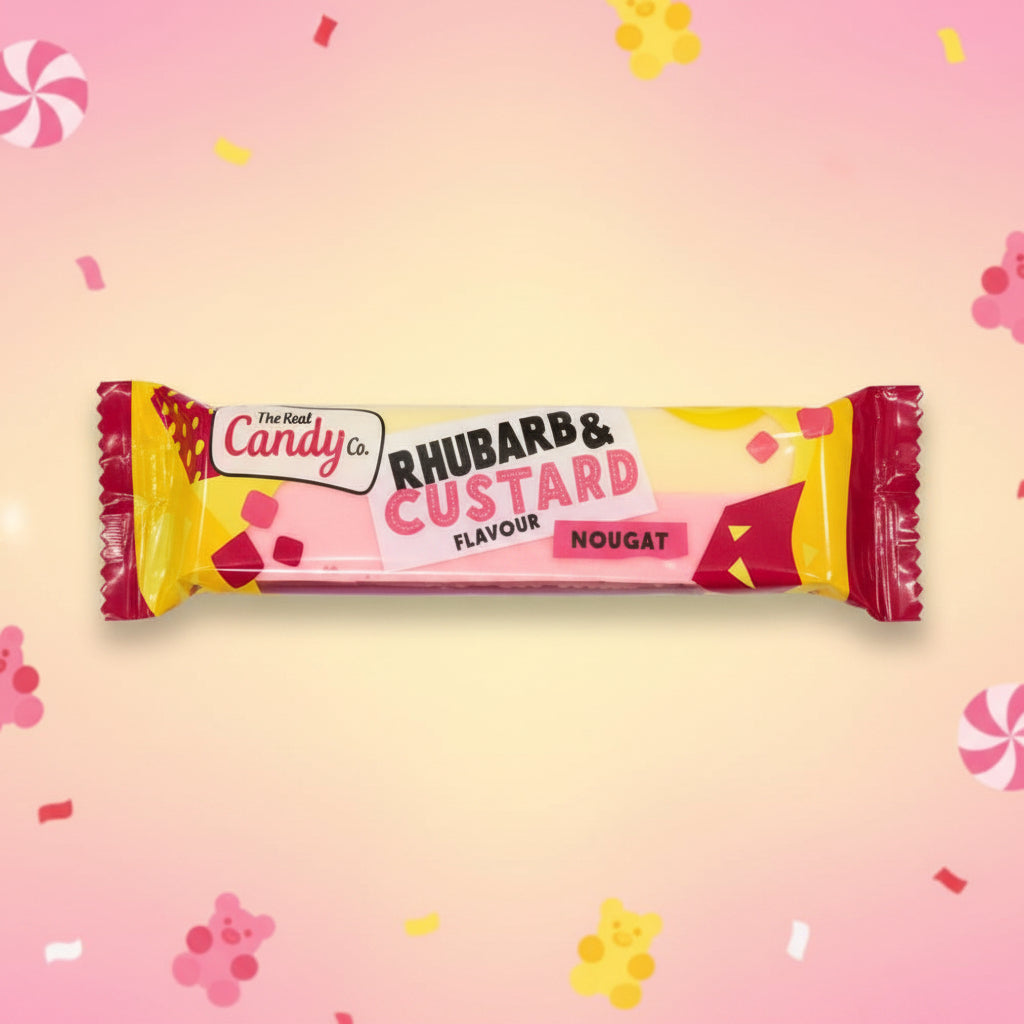 The Real Candy Co. Rhubarb & Custard Nougat Bar 130g