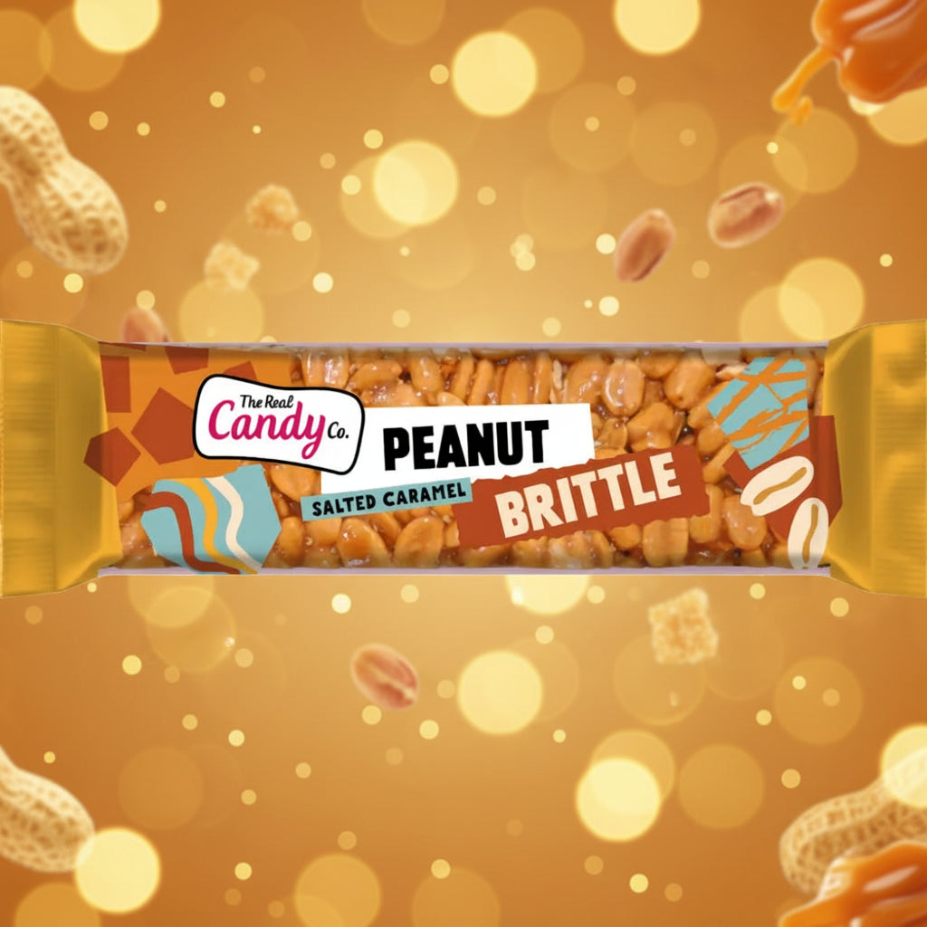 The Real Candy Co. Salted Caramel Peanut Brittle Bars 100g