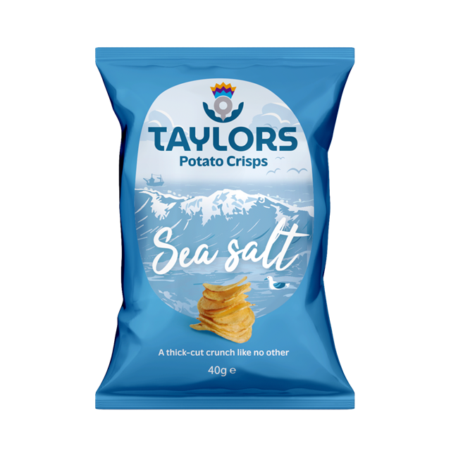 Taylors of Scotland Sea Salt Flavour Crisps 40g Full Box Of 24