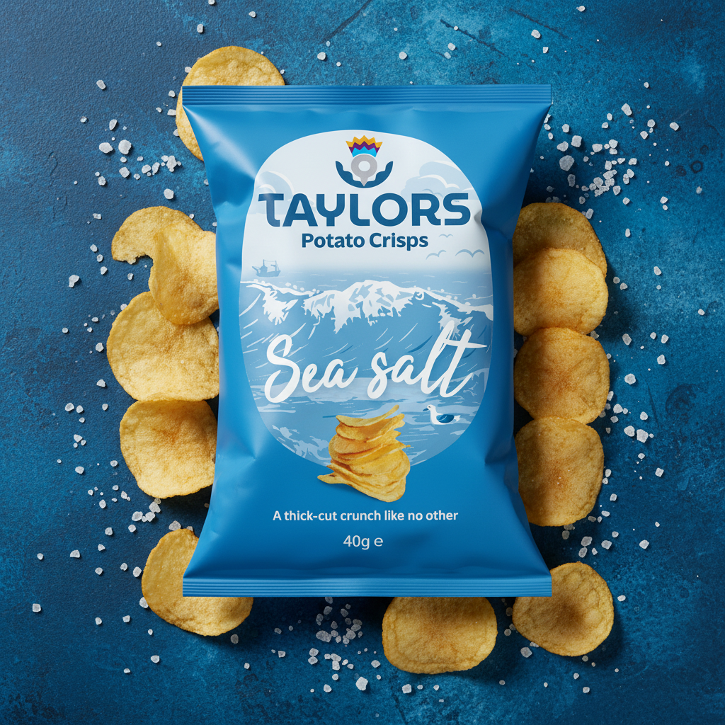 Taylors of Scotland Sea Salt Flavour Crisps 40g Single Bag