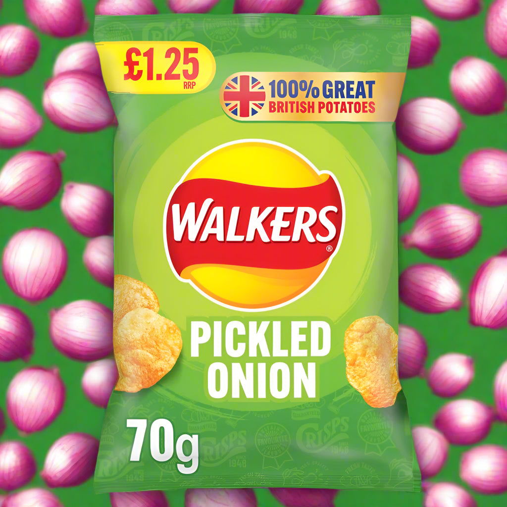 Walkers Pickled Onion Sharing Crisps 70g PMP RRP £1.25
