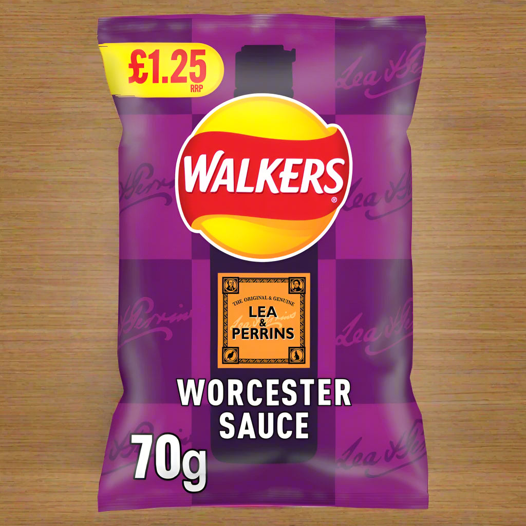 Walkers Worcester Sauce Lea & Perrins Sharing Crisps 70g PMP RRP £1.25
