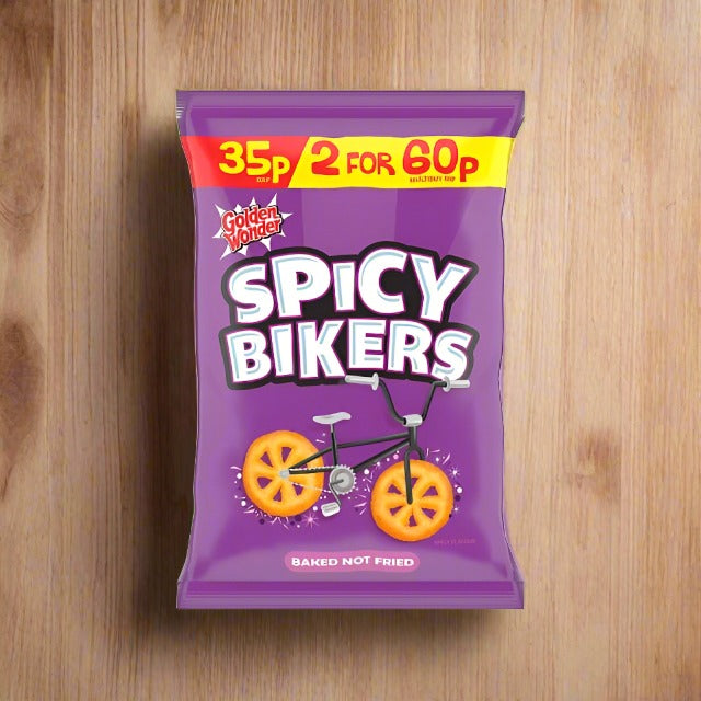 Golden Wonder Spicy Bikers Spicy Flavour Corn Snacks 22g Single Packet