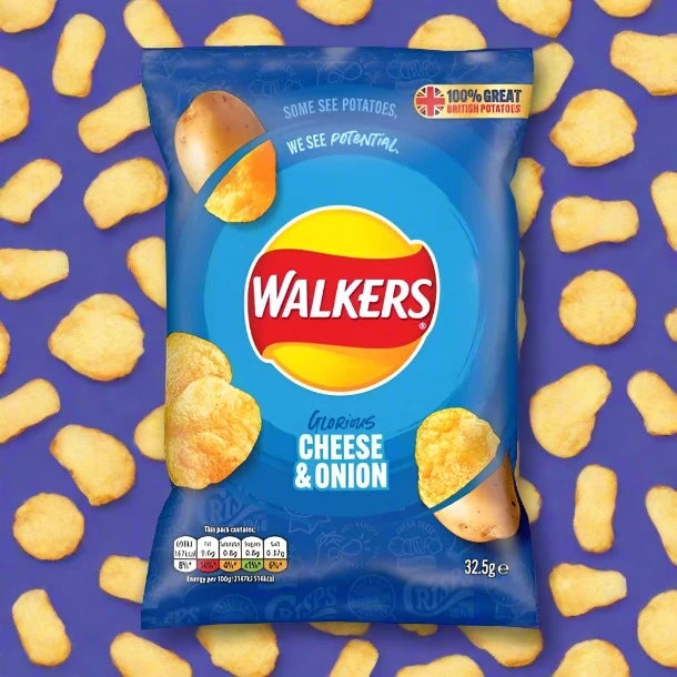 Buy Walkers Cheese & Onion Crisps 32.5g Single Bag at Snacks Online