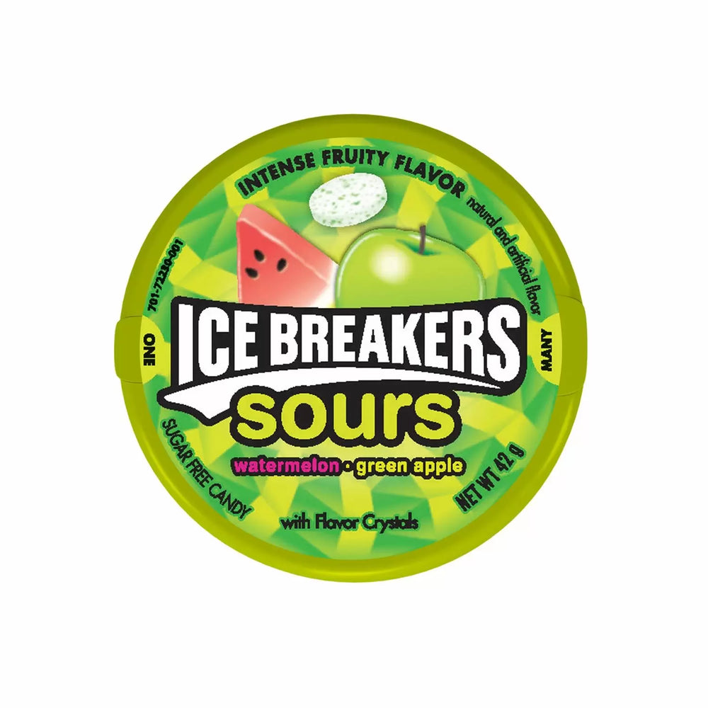 Ice Breakers Fruit Sours Watermelon & Green Apple Sugar Free 42g