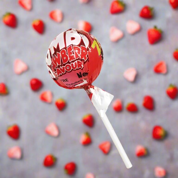 Zed Candy Jumbo Strawberry Jawbreaker On A Stick 35g