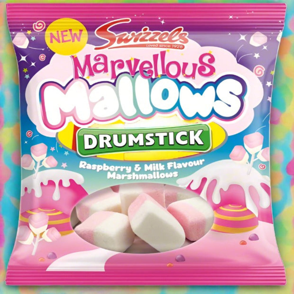 Buy Swizzels Marvellous Mallows Drumstick Bag 110g at SnacksOnline.co.uk