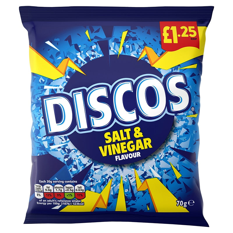 Discos Salt & Vinegar Crisps 70g Single Packet
