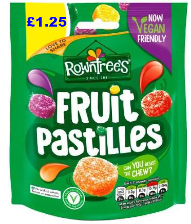 Rowntree's Fruit Pastilles Vegan Friendly Sweets Sharing Bag 120g £1.25