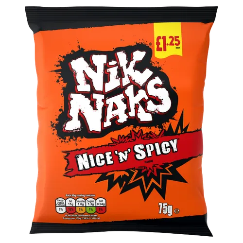 Nik Naks Nice 'N' Spicy Crisps 75g Full Box (20 Pack)