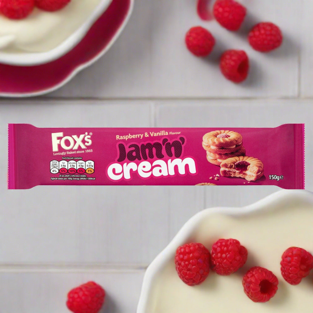 Fox's Jam 'n Cream Raspberry & Vanilla Flavour 150g £1.29 PMP