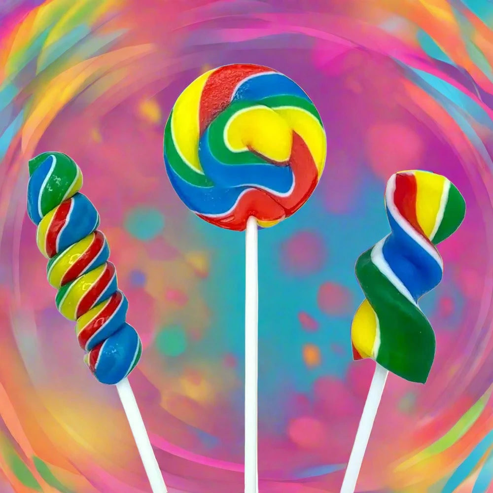 Crazy Candy Factory Mini Rainbow Lollipops 17g