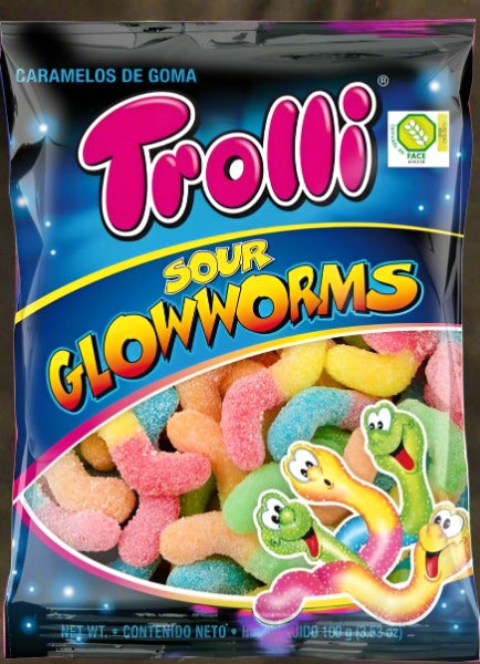 Trolli Sour Glow Worms Bags 200g