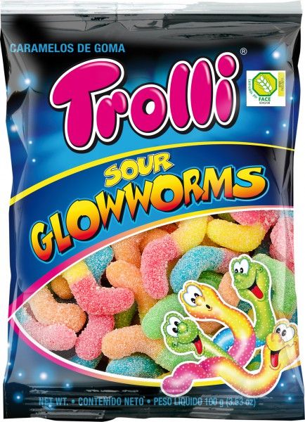 Trolli Sour Glow Worms Bags 200g