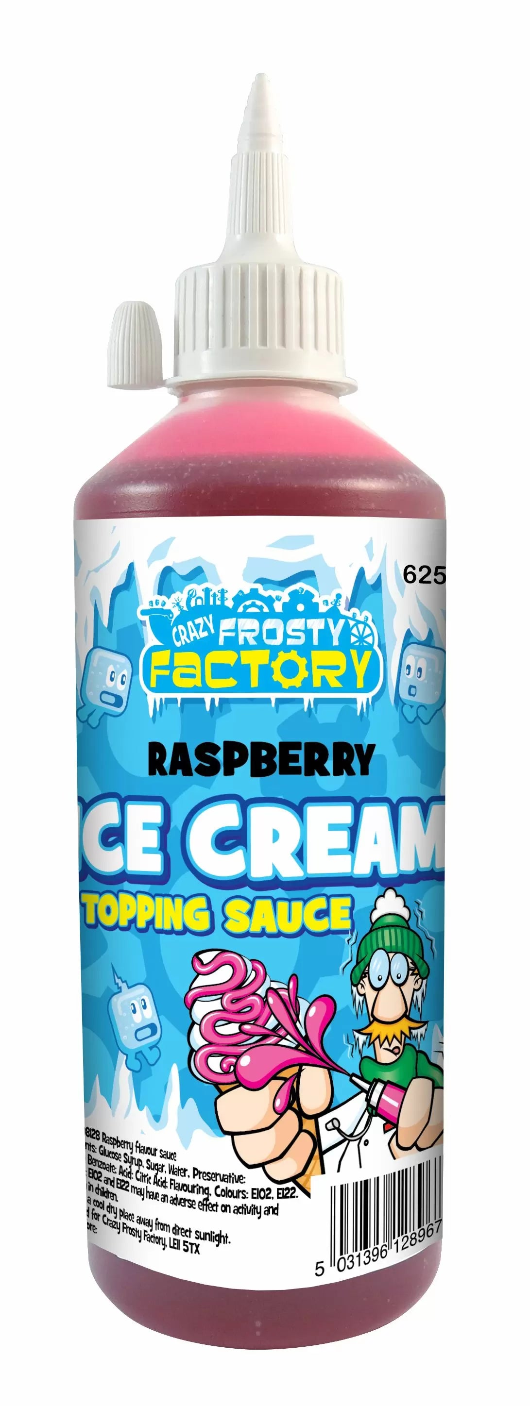 Crazy Frosty Factory Raspberry Ice Cream Topping Sauce 625ml