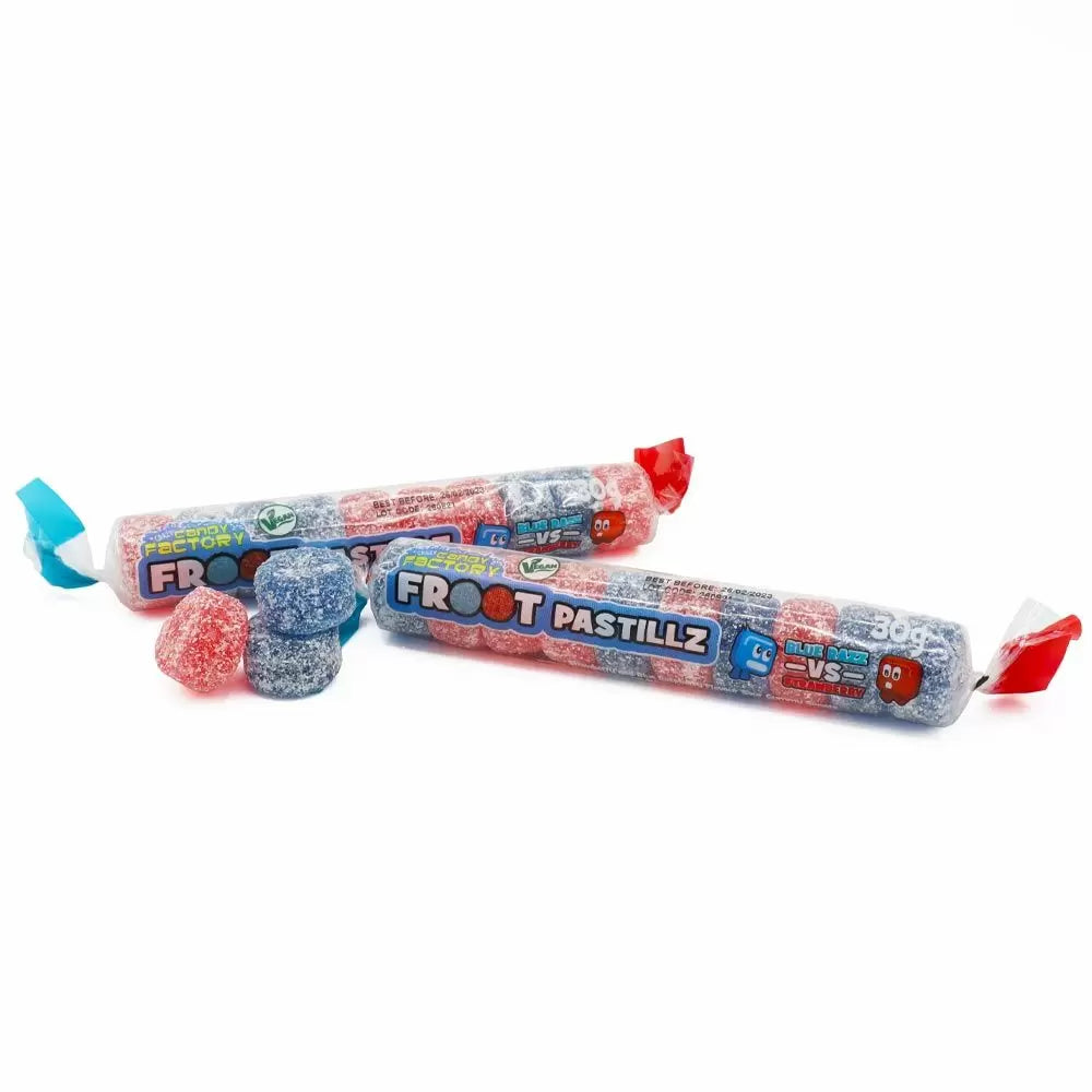 Crazy Candy Factory Blue Razz Vs Strawberry Froot Pastillez 30g