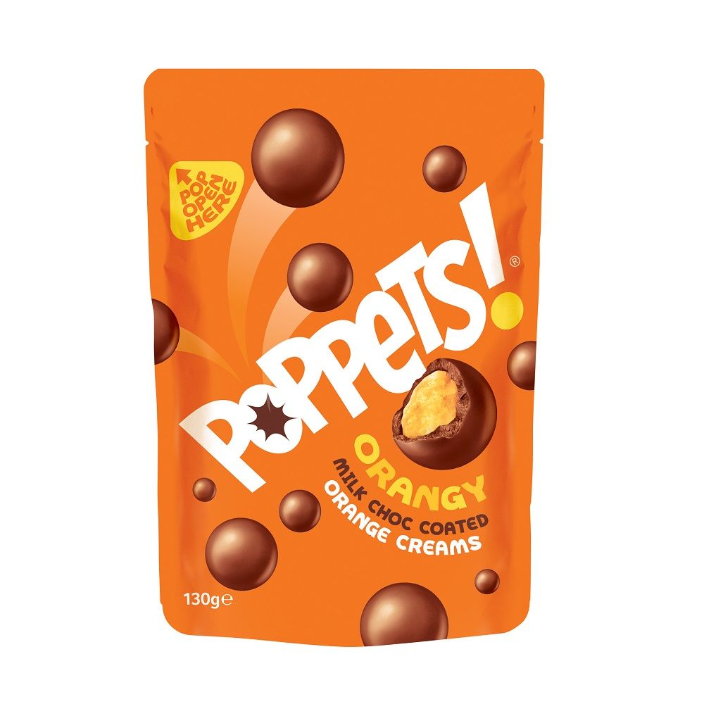 Poppets Orangy Milk Chocolate Coated Orange Creams Pouch 130g