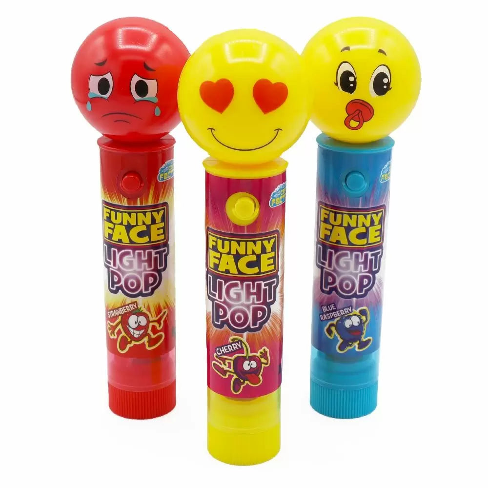 Crazy Candy Factory Funny Face Light Pops 11g