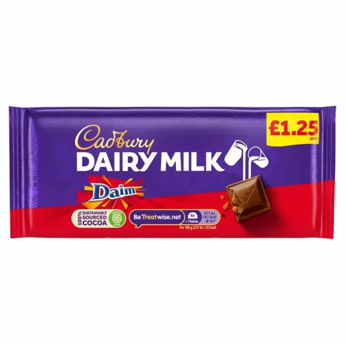 Cadbury Dairy Milk with Daim Chocolate Bar 120g