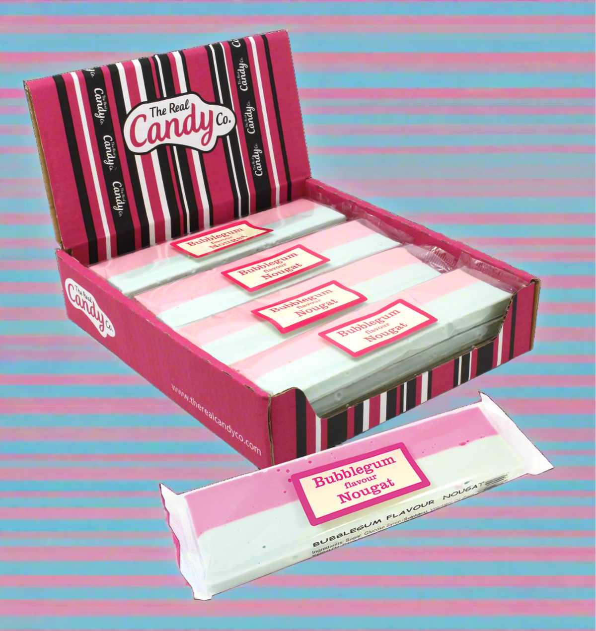 The Real Candy Co. Bubblegum Nougat Bar 150g