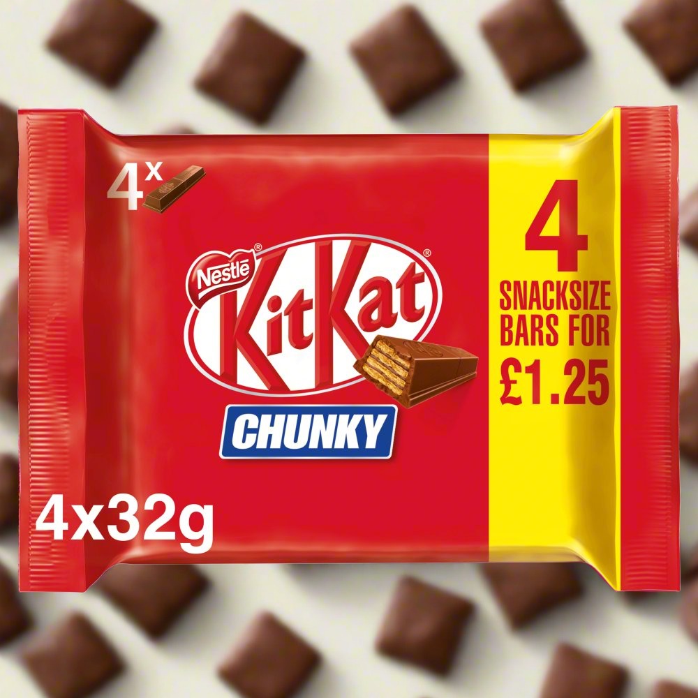 Kit Kat Chunky Milk Chocolate Bar Multipack 32g 4 Pack PMP £1.25