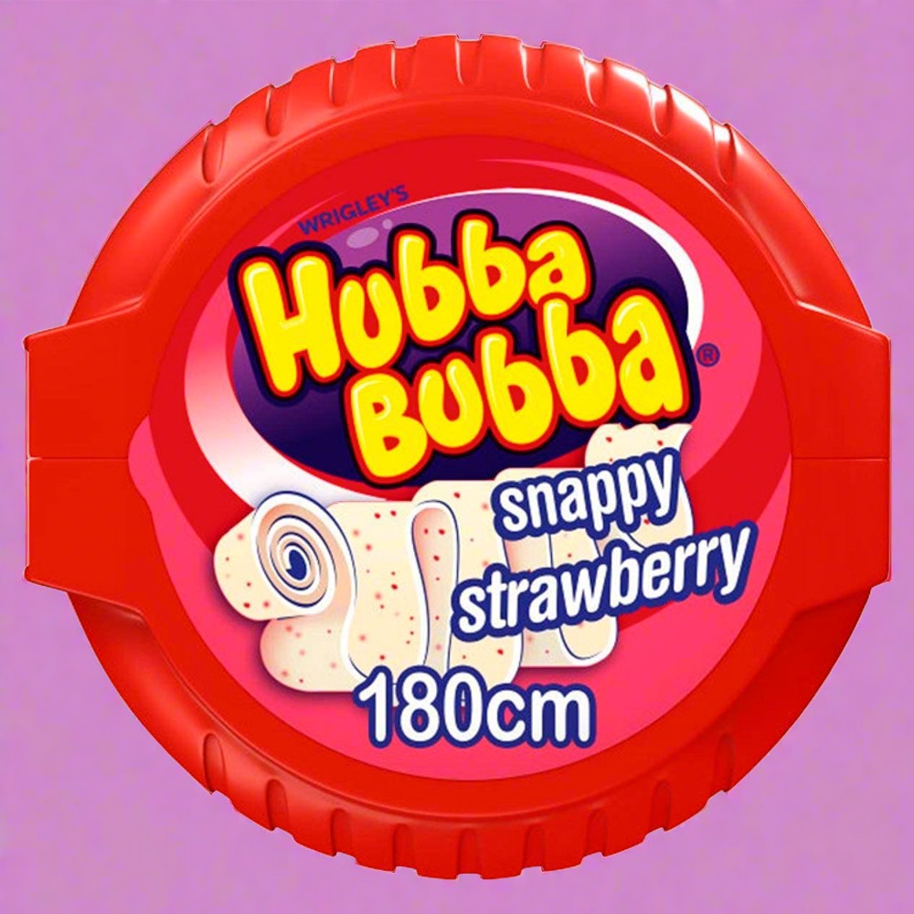 Hubba Bubba Snappy Strawberry Bubblegum Mega Long Tape 56g
