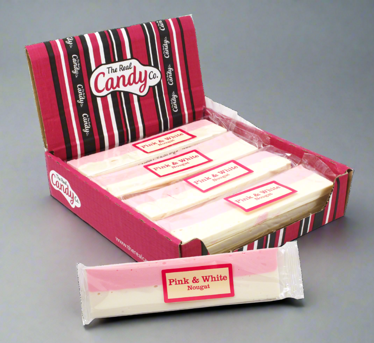 The Real Candy Co. Pink & White Nougat Bars 150g