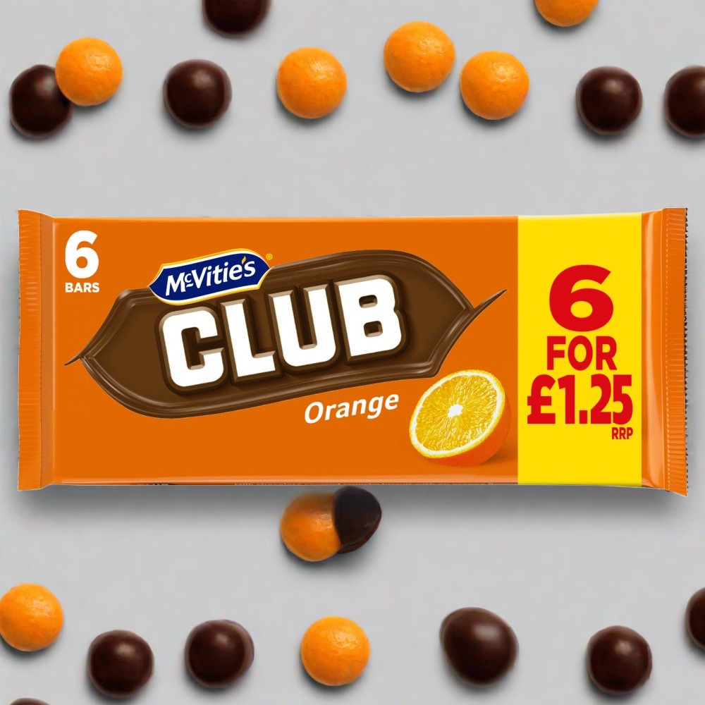 McVitie's Club Orange Bars 6 x 22g (132g)