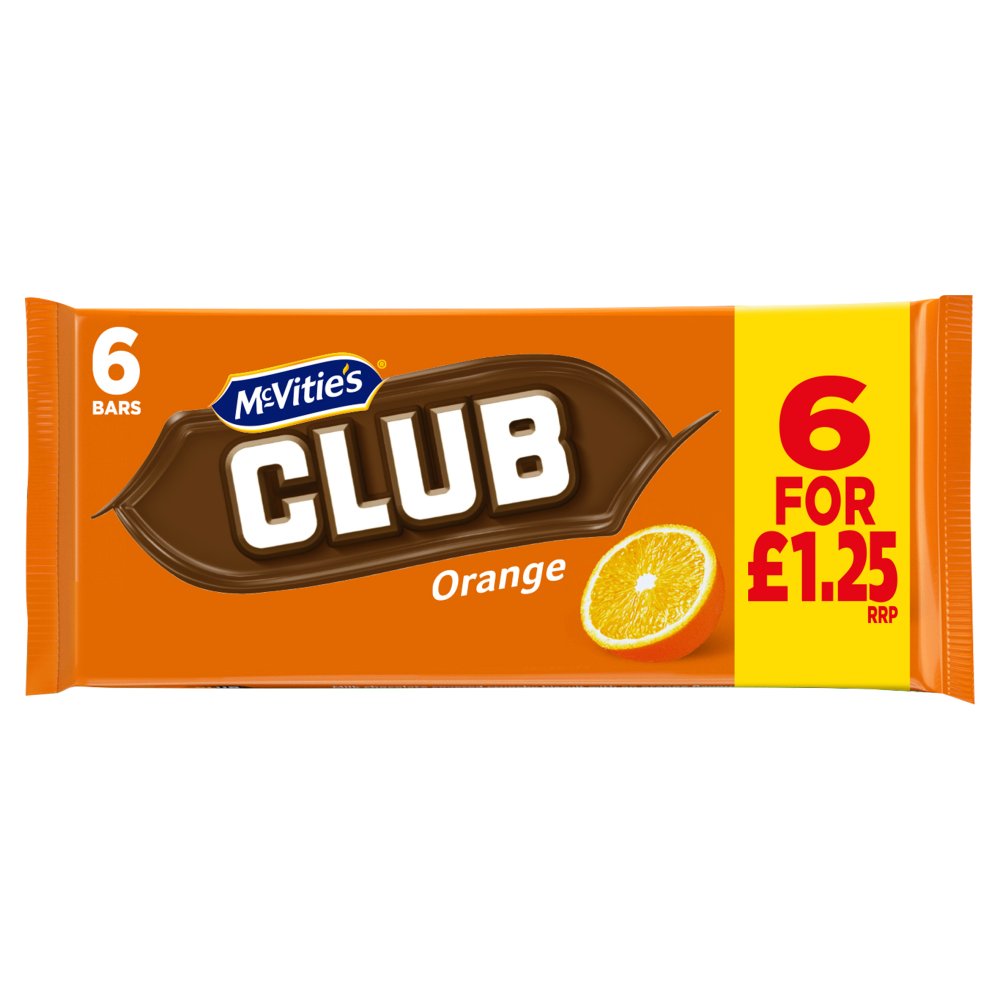 McVitie's Club Orange Bars 6 x 22g (132g)