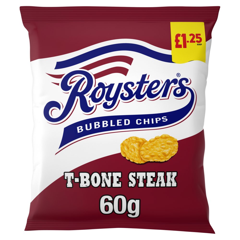 Roysters T-Bone Steak Flavour Bubbled Chips 60g