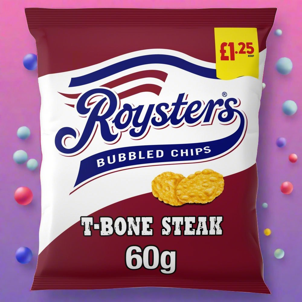 Roysters T-Bone Steak Flavour Bubbled Chips 60g