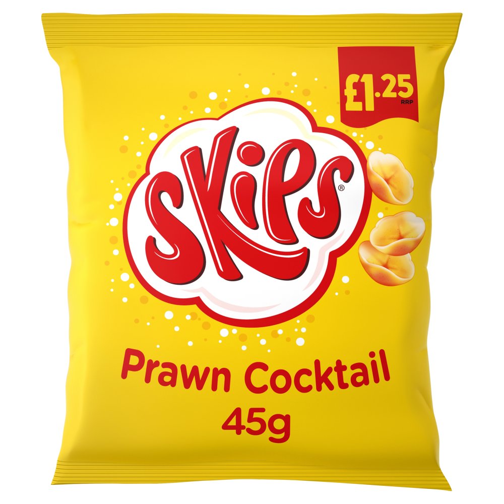 Skips Prawn Cocktail Crisps 45g £1.25 PMP Single Packet
