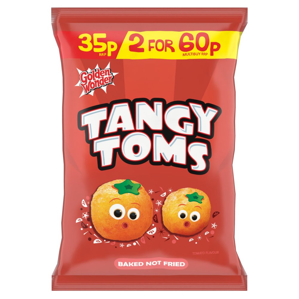 Golden Wonder Tangy Toms Corn Snacks 22g Single Packet