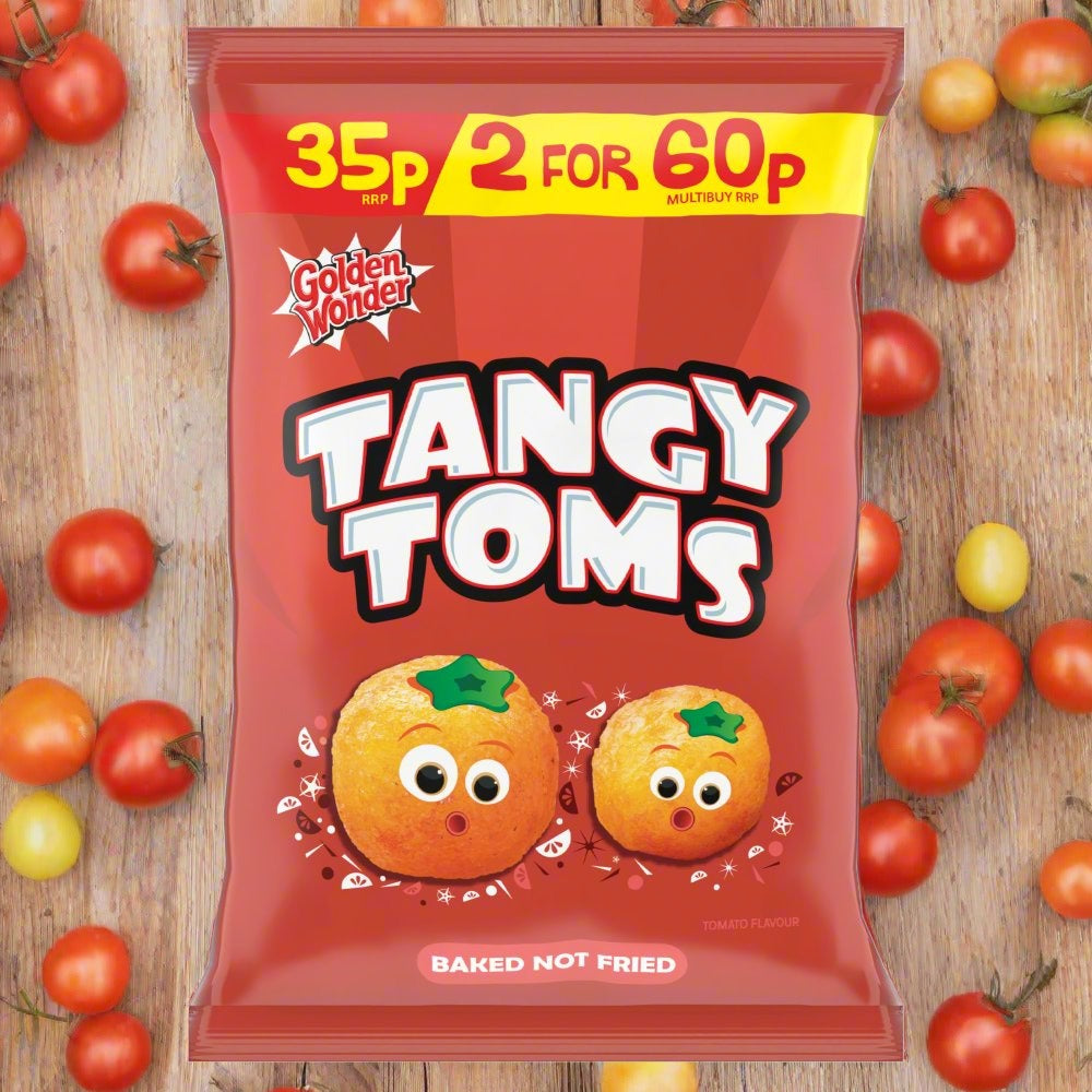 Golden Wonder Tangy Toms Corn Snacks 22g Single Packet