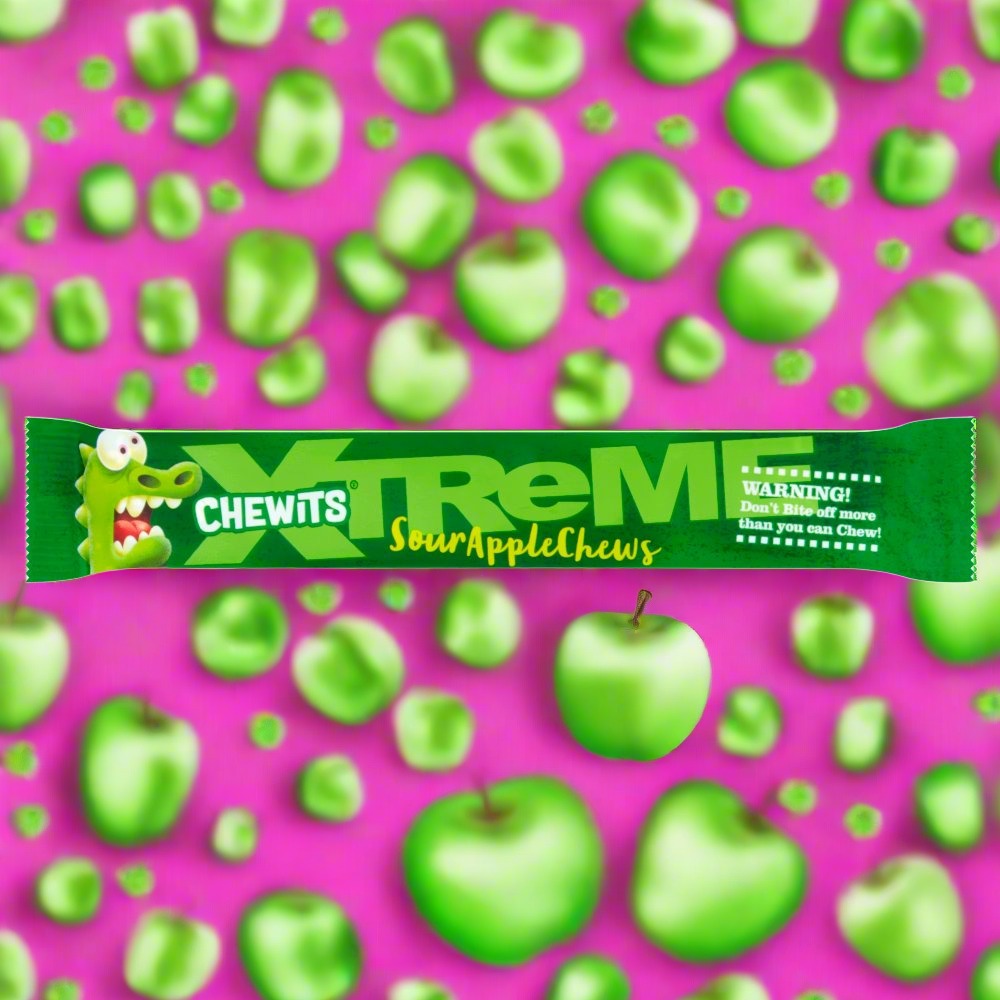 Chewits Xtreme Extremely Sour Apple Chews 34g