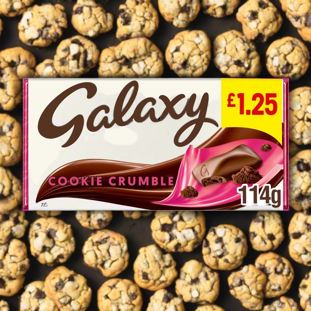 Galaxy Cookie Crumble & Milk Chocolate Block Bar £1.25
