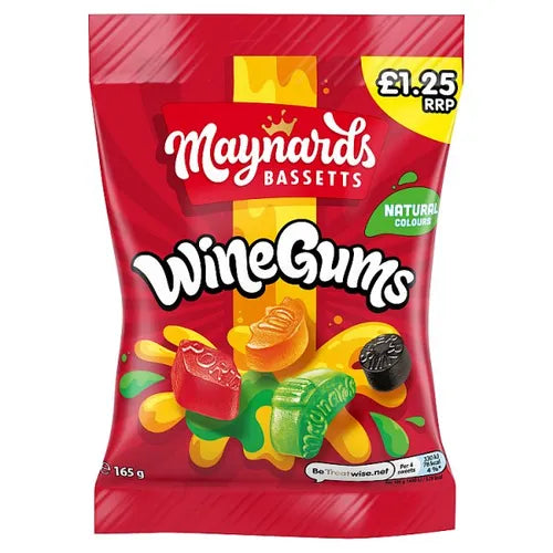 Maynards Bassetts Wine Gums Sweets Bag 165g