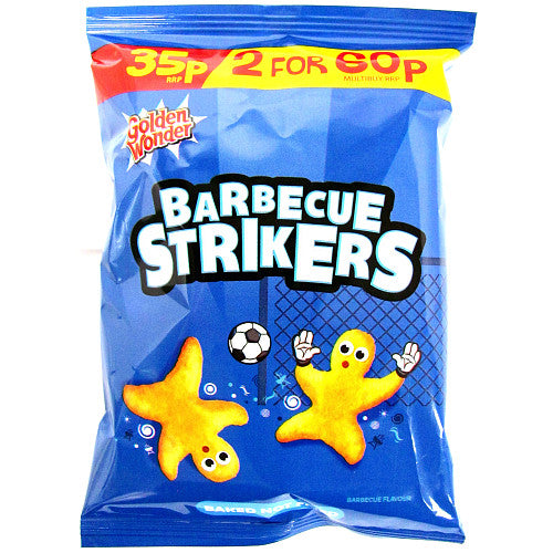 Golden Wonder Barbecue Strikers BBQ Flavour Snacks 22g Single Packet