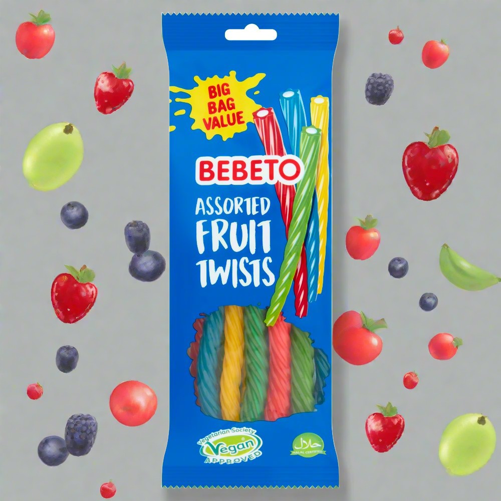 Bebeto Assorted Fruit Twists 160g