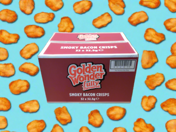 Golden Wonder Smoky Bacon Crisps 32.5g 32 Pack